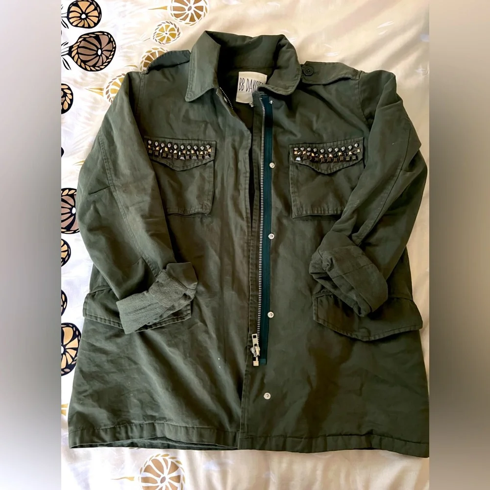 Military jacket with studded details. Size Small - Picture 1 of 3